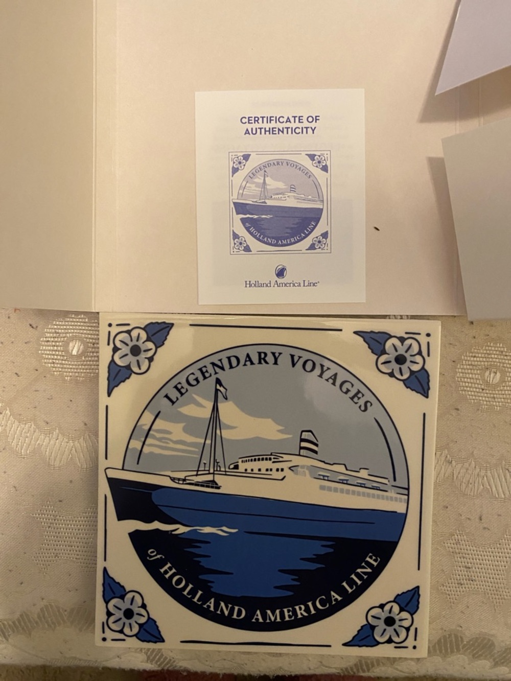Holland America Line Blue Ceramic Decorative Tile - Legendary Voyages